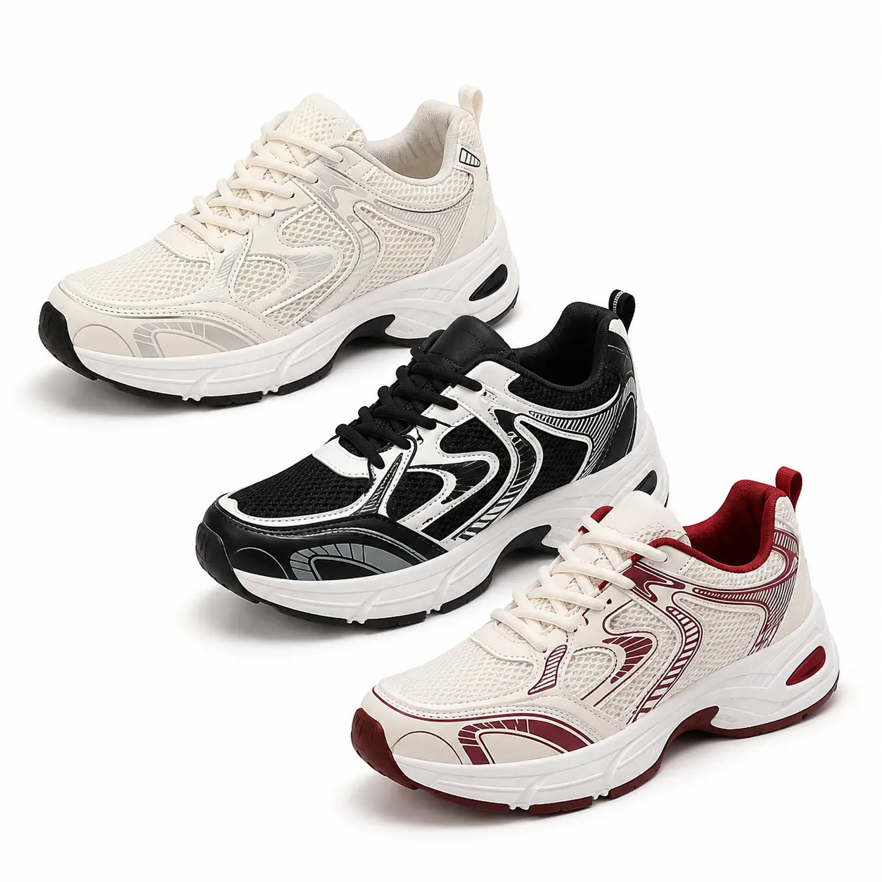 Women's Chunky Mesh Sneakers, Lightweight Running Shoes