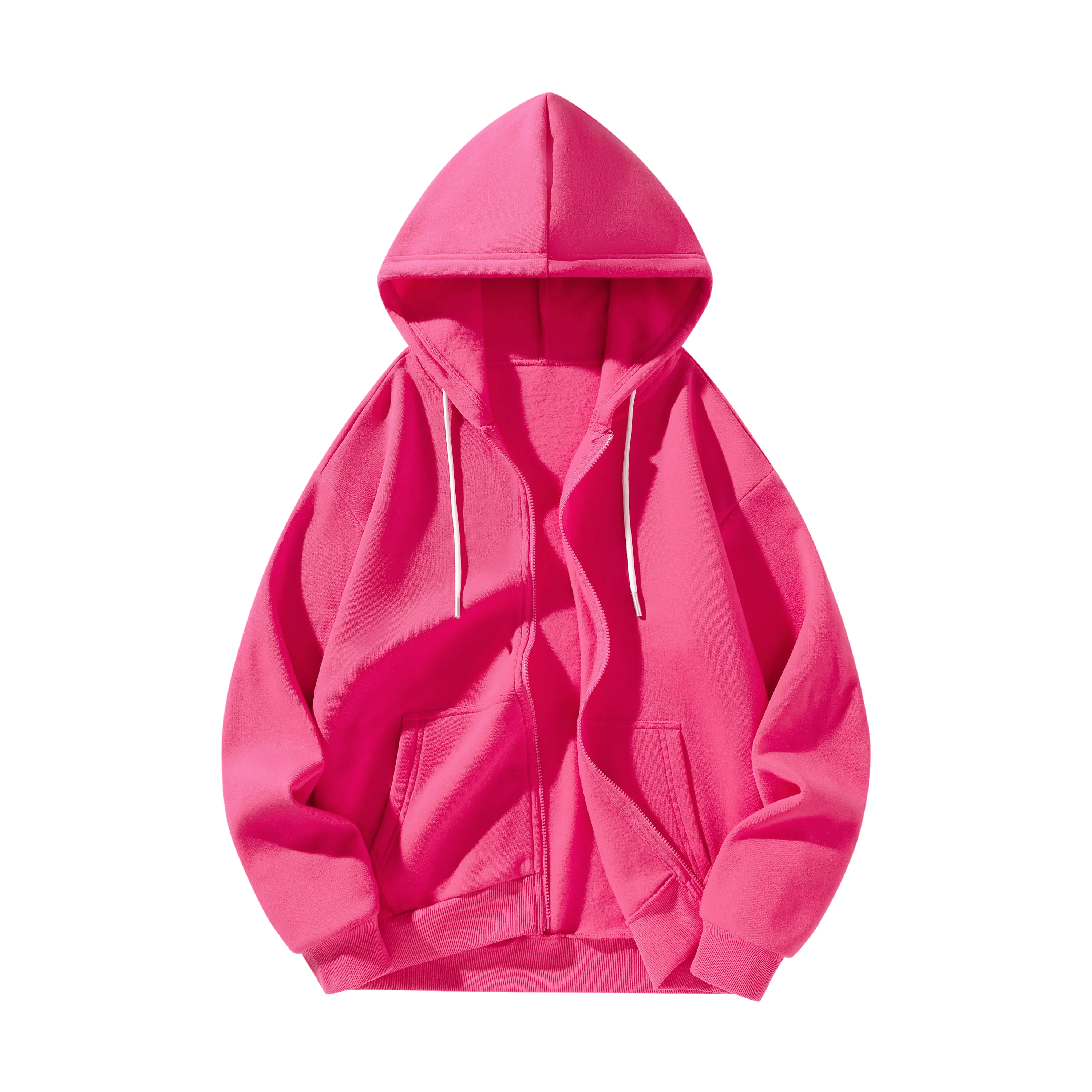 4-Pack Men's Full Zip Hoodies - Polyester Loose Fit