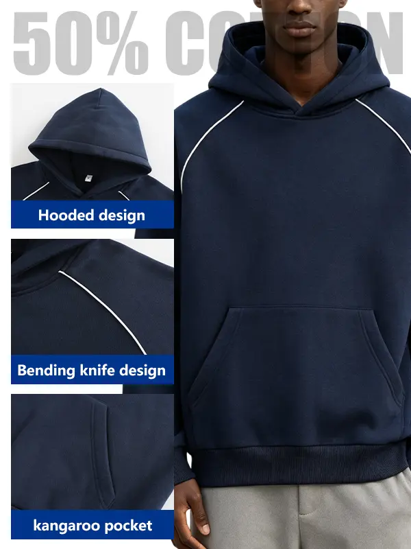 Men's Cotton-Blend Hooded Pullover Sweatshirt