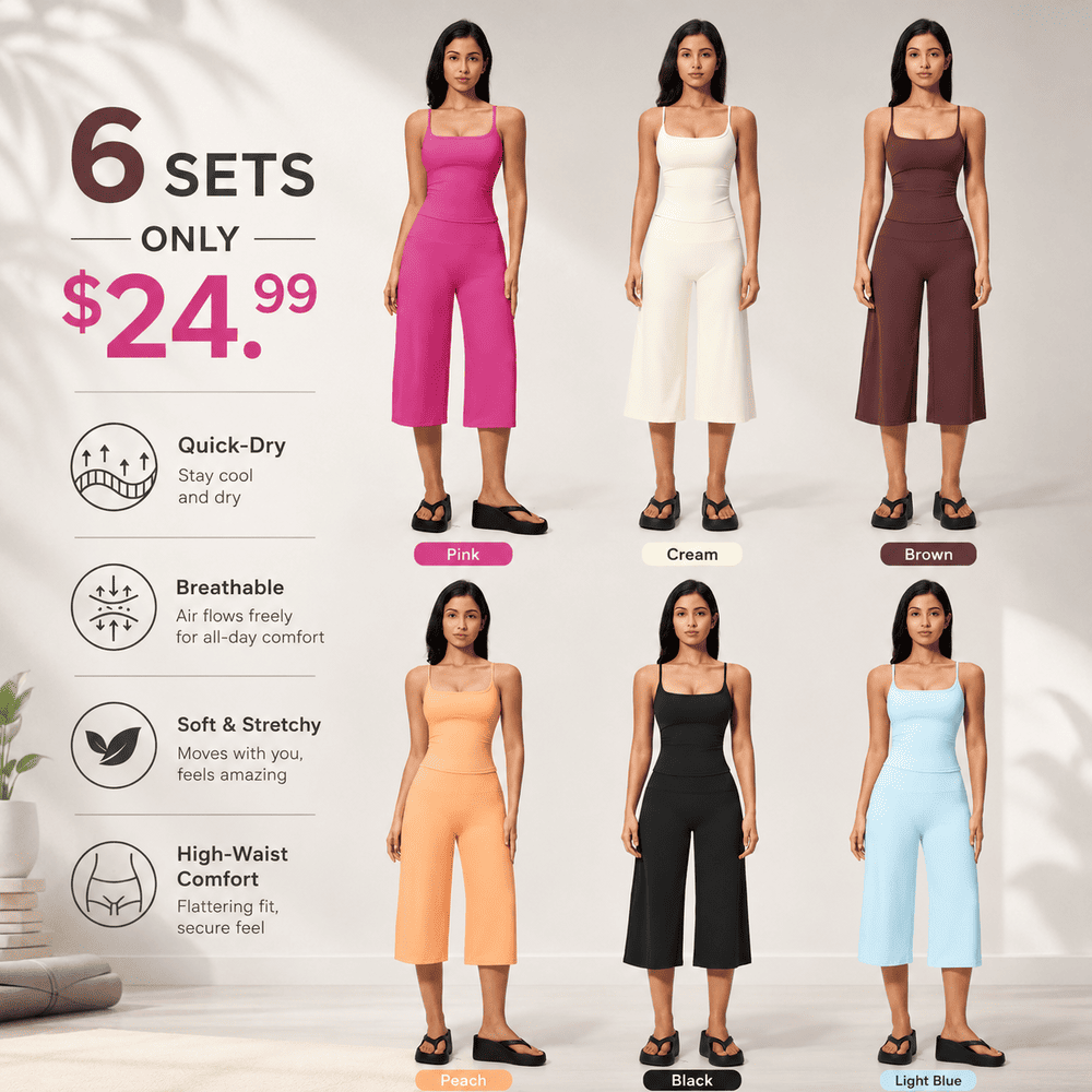 Women's Quick-Dry Yoga Tank Top & High Waist Pants Set