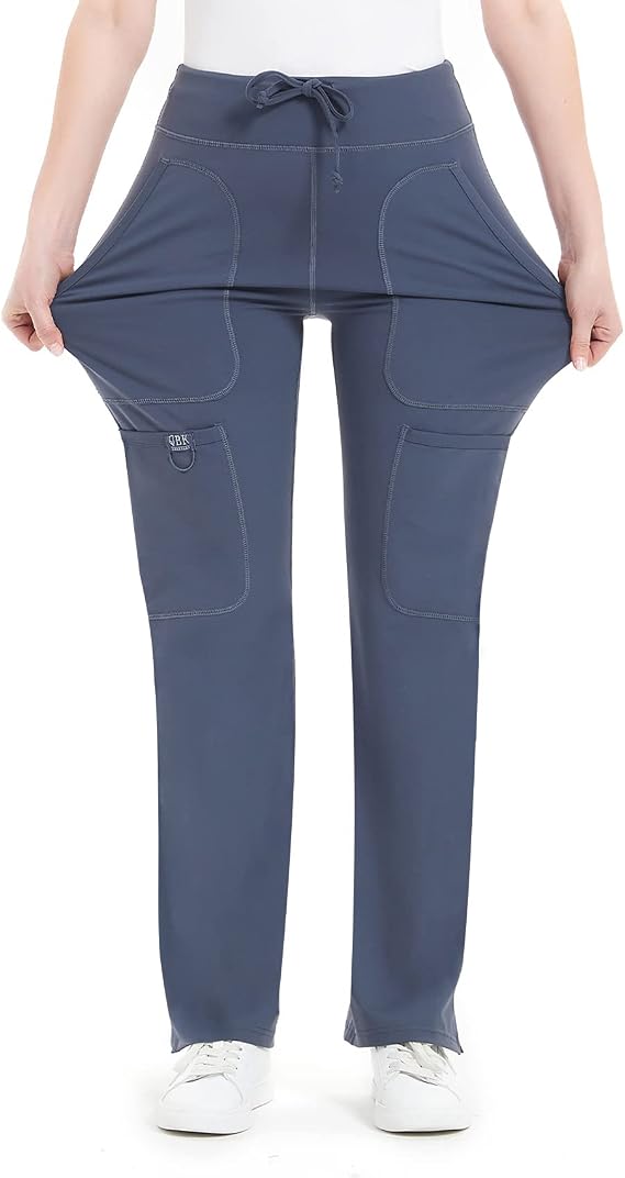 Women's Yoga Scrub Pants for Women - 4-Way Stretch Work Pants with 5 Pockets