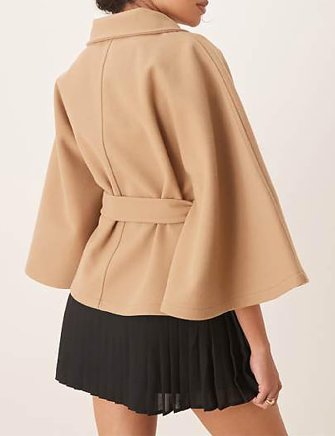 Women's Batwing Sleeve Poncho Coat Winter Cape Jacket