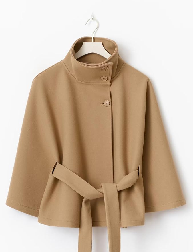 Women's Batwing Sleeve Poncho Coat Winter Cape Jacket