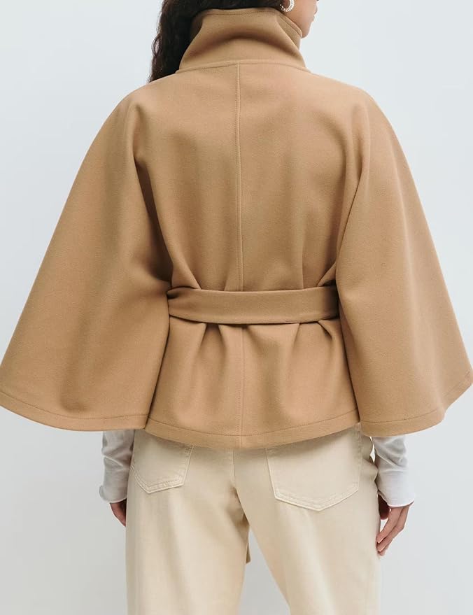 Women's Batwing Sleeve Poncho Coat Winter Cape Jacket
