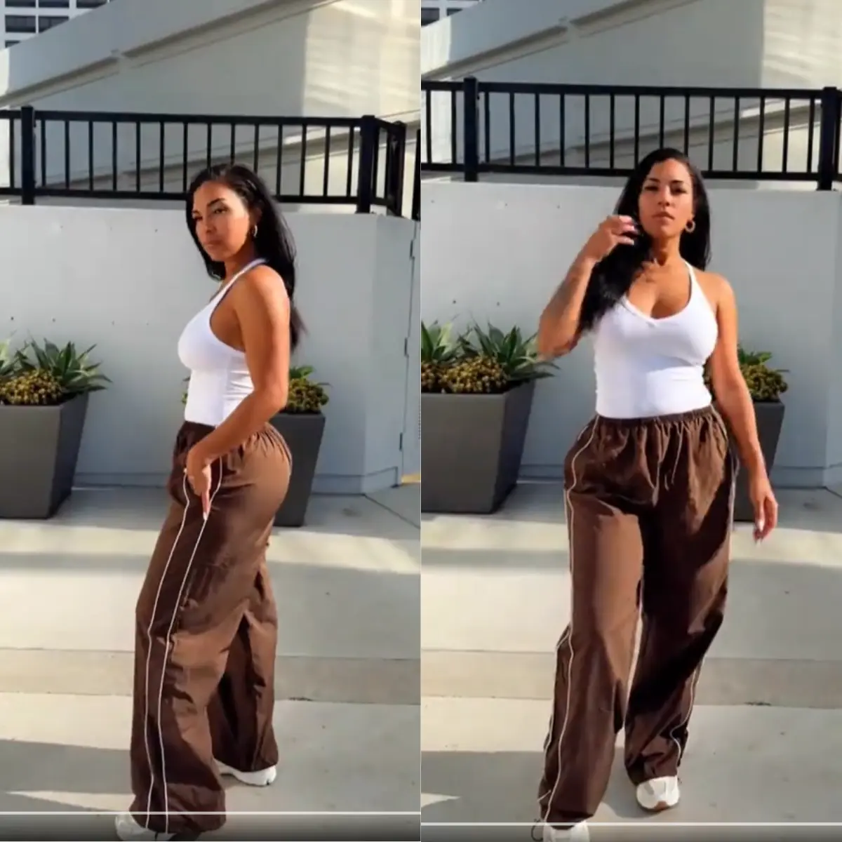 Ommig Women's Parachute Wide Leg Pants