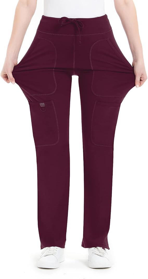 Women's Yoga Scrub Pants for Women - 4-Way Stretch Work Pants with 5 Pockets