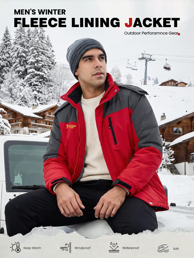 GOPUNE Men's Winter Waterproof Windproof Jacket Ski Snow Jacket Fleece Lined Insulated Snowboard Coat with Detachable Hood & 5 Pockets Cold Weather Outerwear for Snowboarding, Outdoor Work, Hiking & Camping GOPUNE Men's Winter Waterproof Windproof Jacket Ski Snow Jacket Fleece Lined Insulated Snowboard Coat with Detachable Hood & 5 Pockets Cold Weather Outerwear for Snowboarding, Outdoor Work, Hiking & Camping