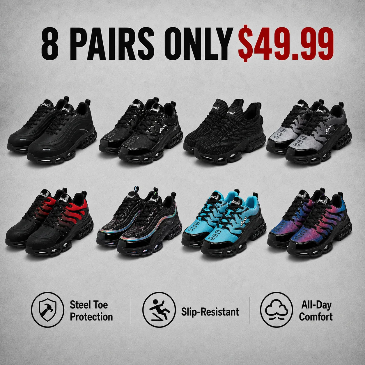 Men's Steel Toe Safety Sneakers for Work