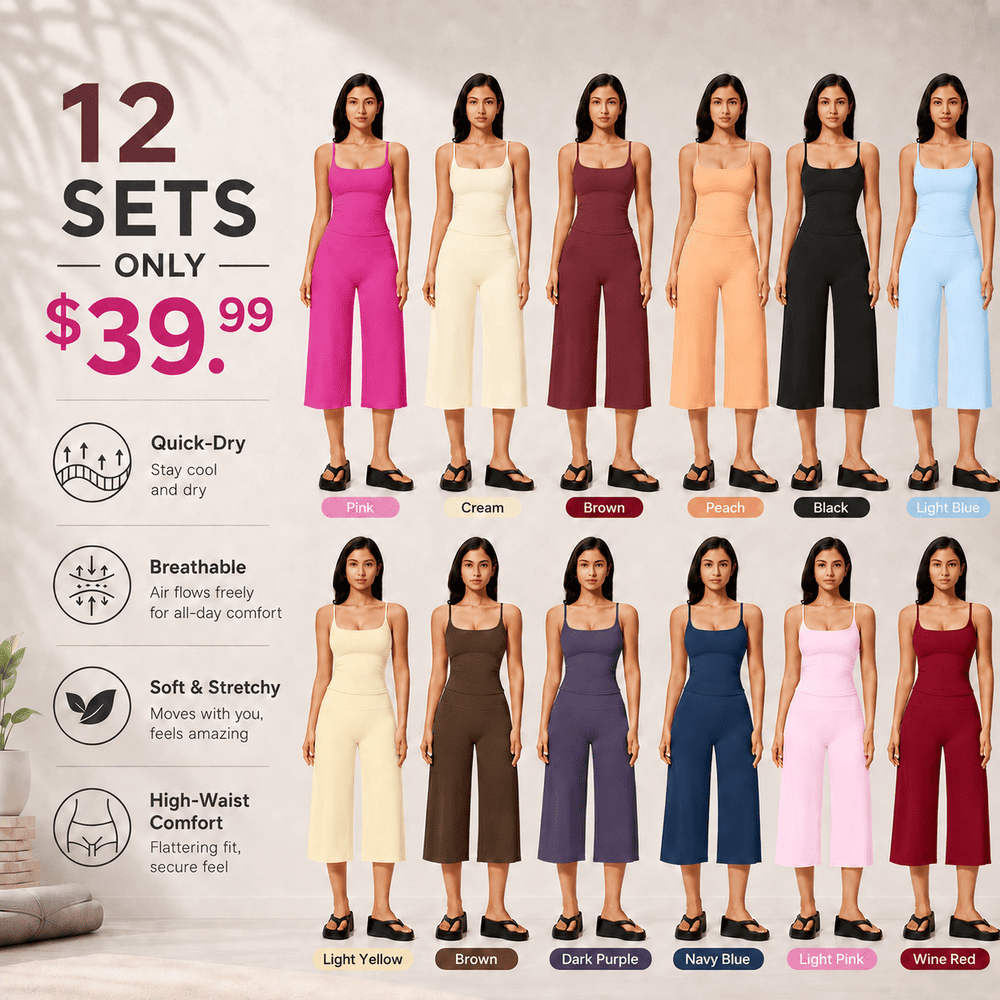 Women's Quick-Dry Yoga Tank Top & High Waist Pants Set