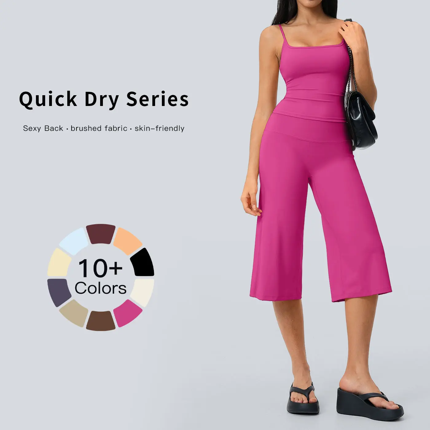 Women's Quick-Dry Yoga Tank Top & High Waist Pants Set