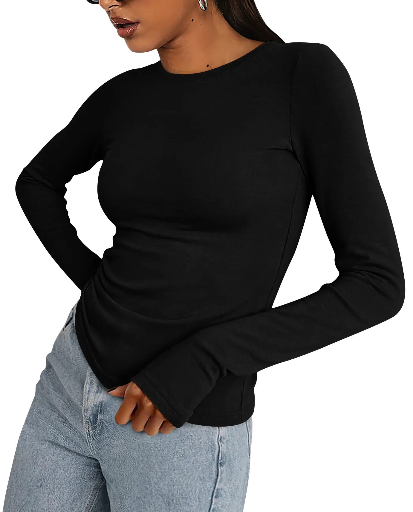 Women's Casual Long Sleeve Crew Neck Top