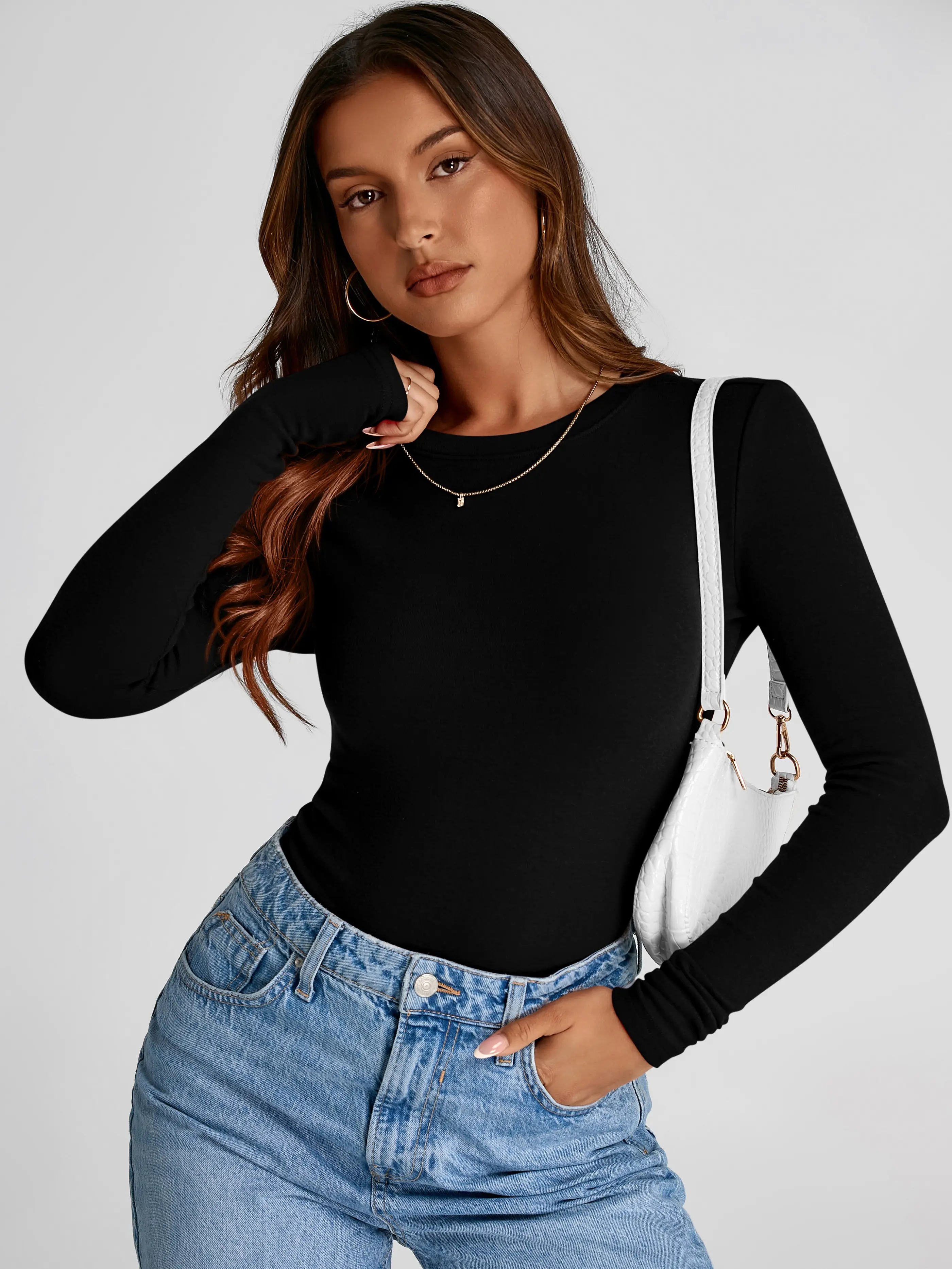 Women's Casual Long Sleeve Crew Neck Top