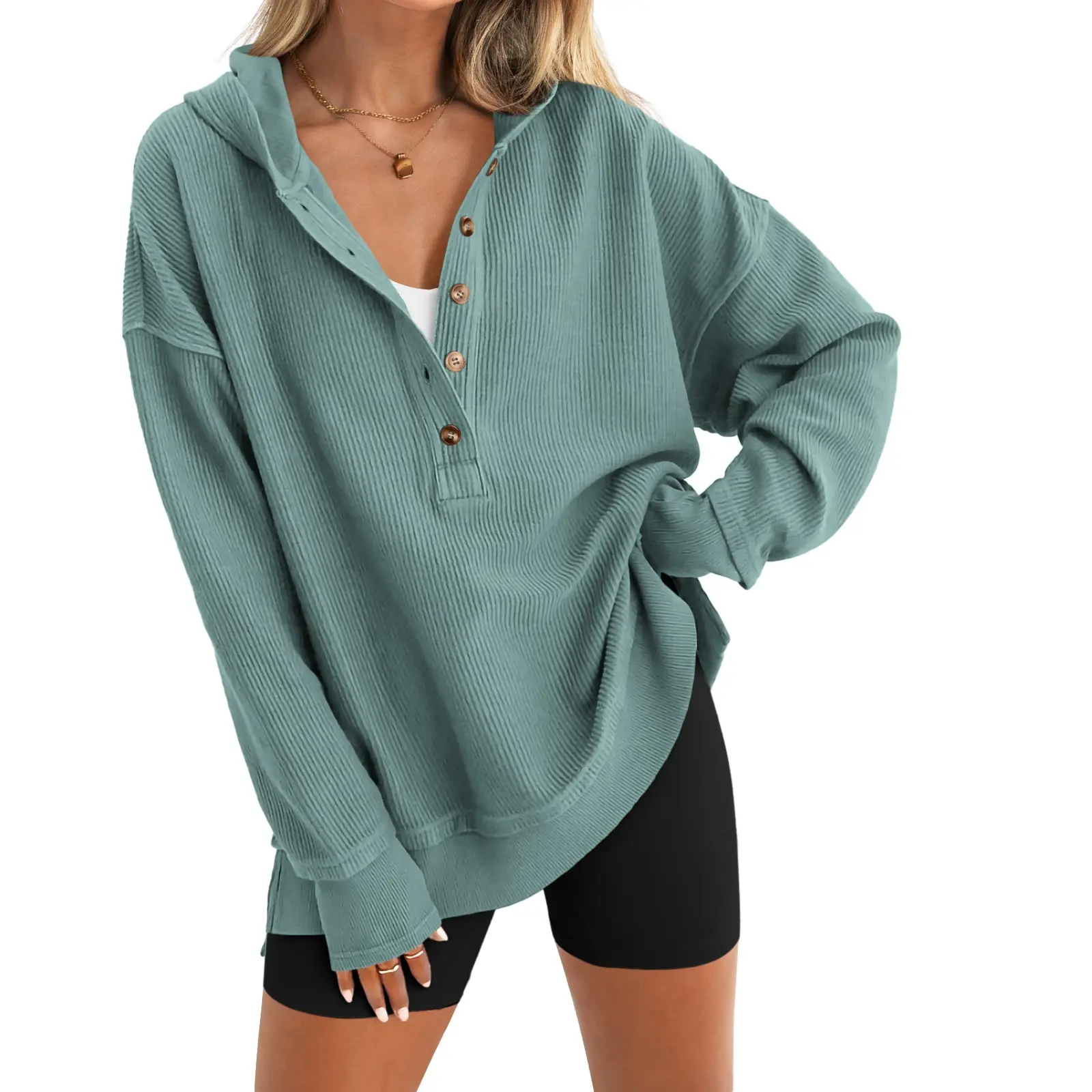 Women's Oversized Hoodie V Neck Sweatshirt