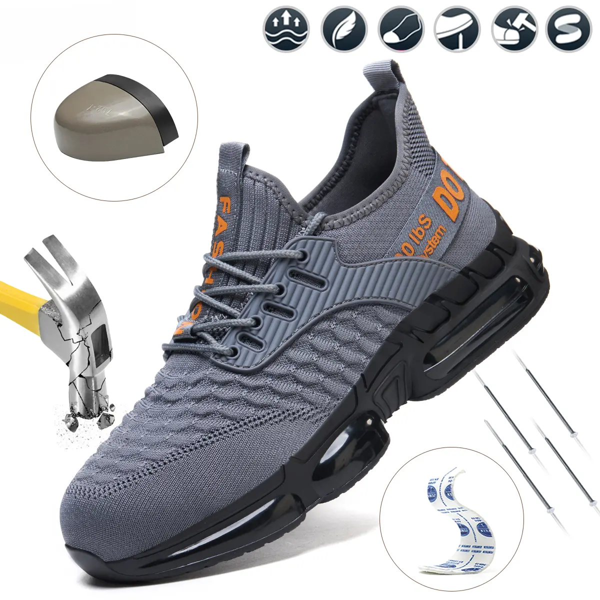 Men's Lightweight Steel Toe Safety Work Shoes