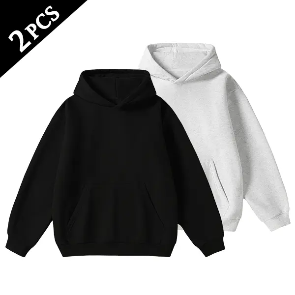 Men's Cotton Blend Hoodie Long Sleeve Pullover Black Beige Casual Wear