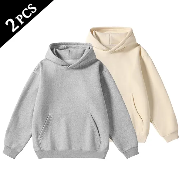 Men's Cotton Blend Hoodie Long Sleeve Pullover Black Beige Casual Wear
