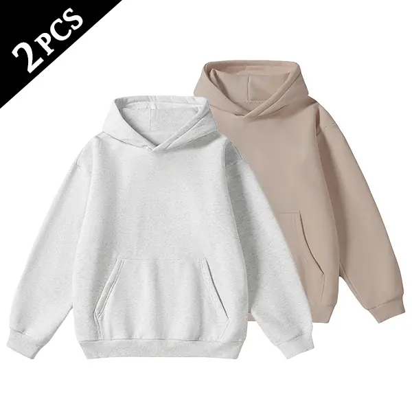 Men's Cotton Blend Hoodie Long Sleeve Pullover Black Beige Casual Wear