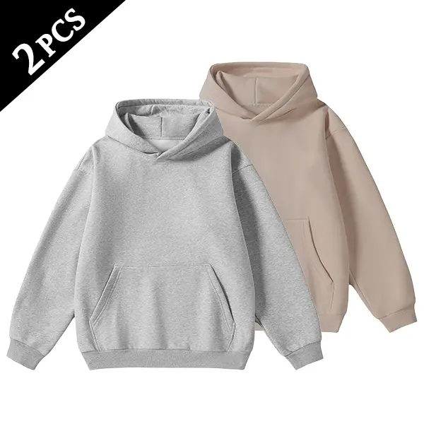 Men's Cotton Blend Hoodie Long Sleeve Pullover Black Beige Casual Wear