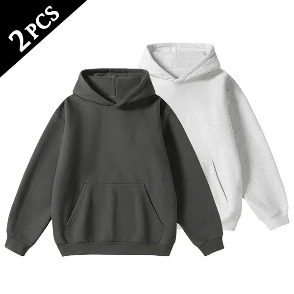 Men's Cotton Blend Hoodie Long Sleeve Pullover Black Beige Casual Wear