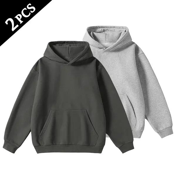 Men's Cotton Blend Hoodie Long Sleeve Pullover Black Beige Casual Wear