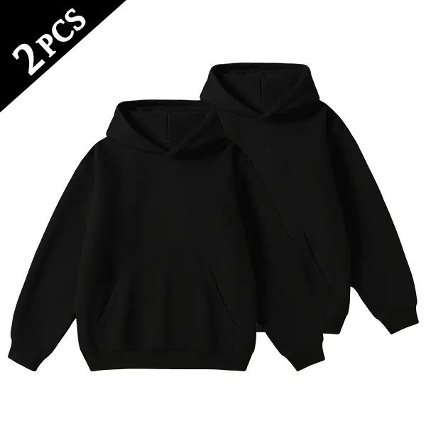 Men's Cotton Blend Hoodie Long Sleeve Pullover Black Beige Casual Wear