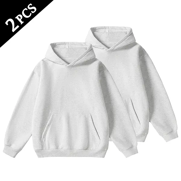 Men's Cotton Blend Hoodie Long Sleeve Pullover Black Beige Casual Wear