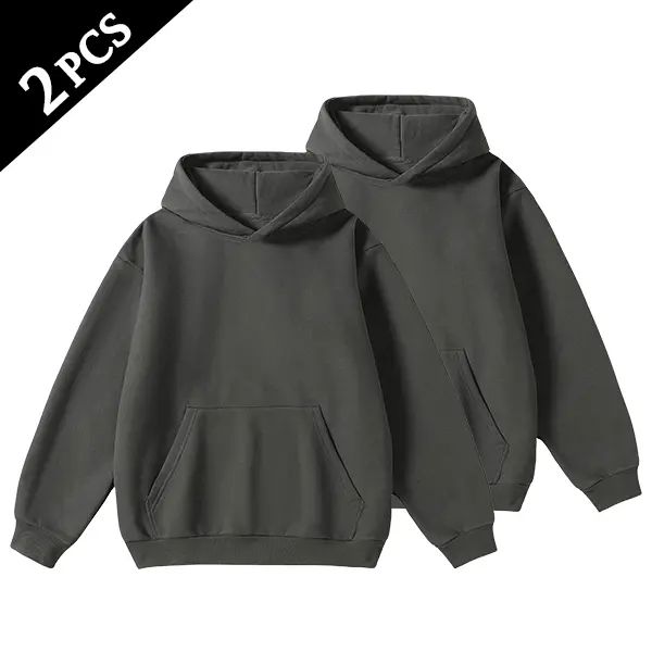 Men's Cotton Blend Hoodie Long Sleeve Pullover Black Beige Casual Wear