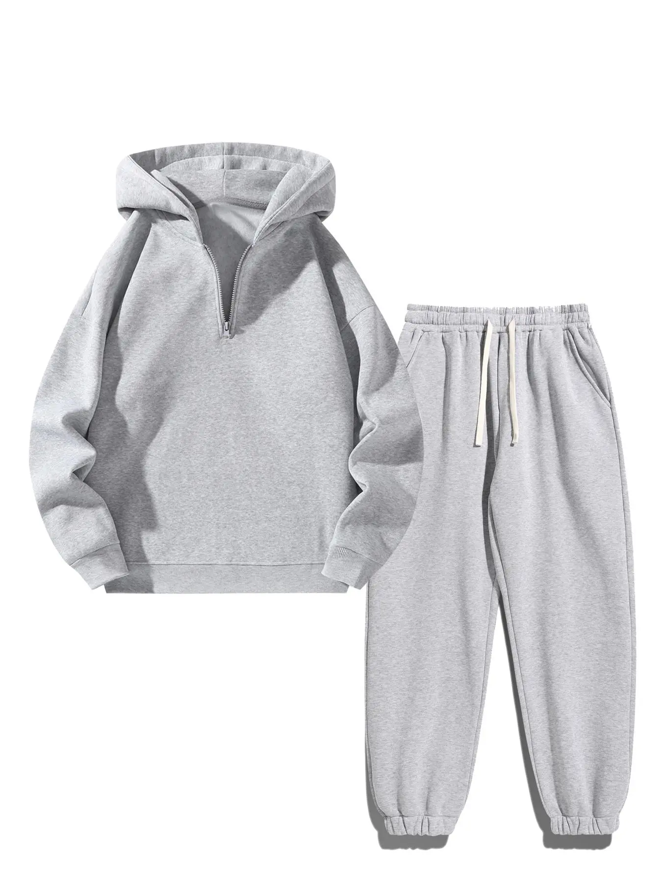 Men's 2-Piece Vintage Plain Knitting Tracksuit Set