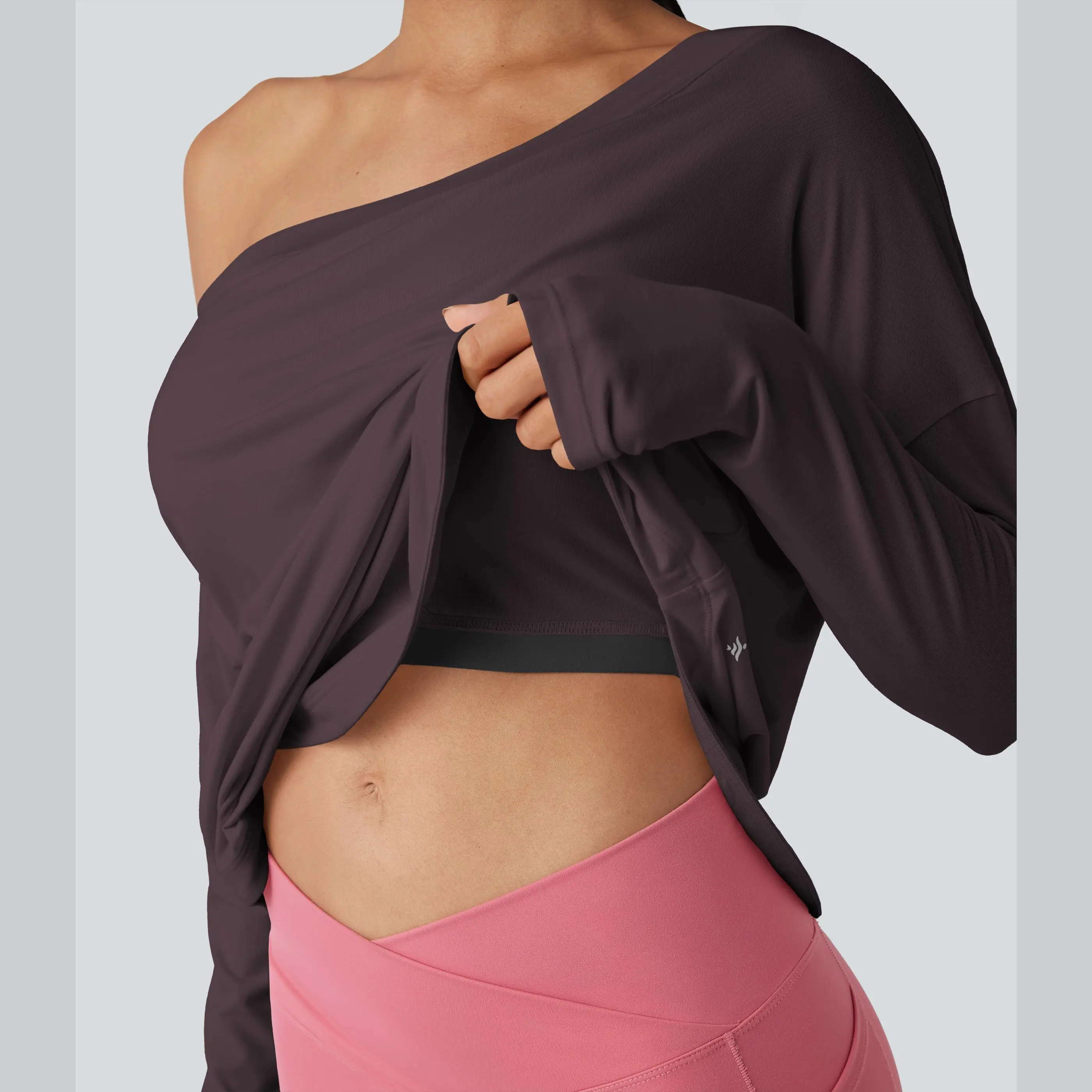 Women's One-Shoulder Quick-Dry Yoga Top with Built-In Bra