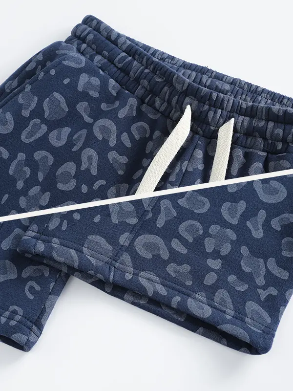Men's 100% Cotton Leopard Print Loose Fit Sweatpants