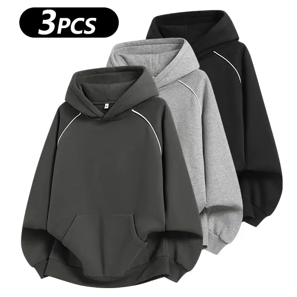 Men's Cotton-Blend Hooded Pullover Sweatshirt