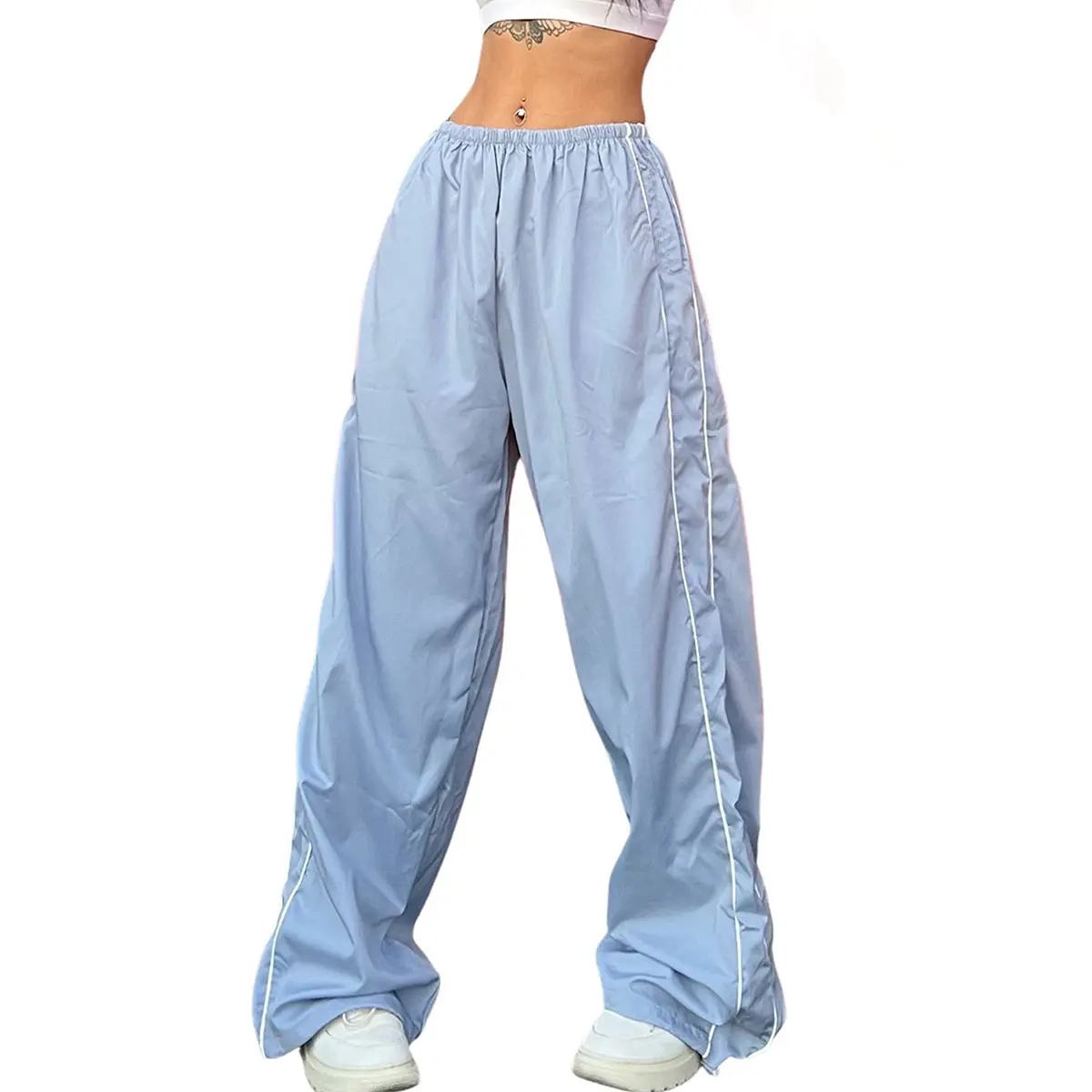 Ommig Women's Parachute Wide Leg Pants