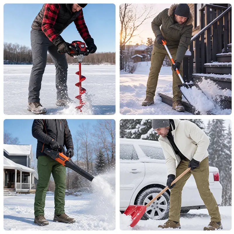 Men's 320G Fleece-Lined Windproof Outdoor Tactical Pants