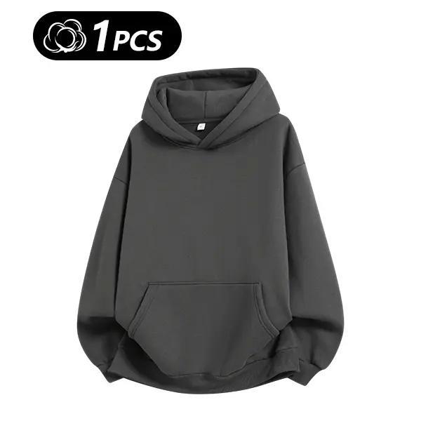 Men's 100% Cotton Vintage Loose Fit Pullover Hoodie