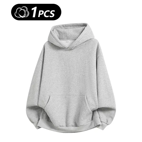 Men's 100% Cotton Vintage Loose Fit Pullover Hoodie