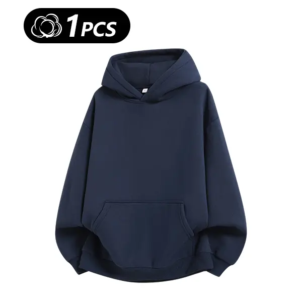 Men's 100% Cotton Vintage Loose Fit Pullover Hoodie