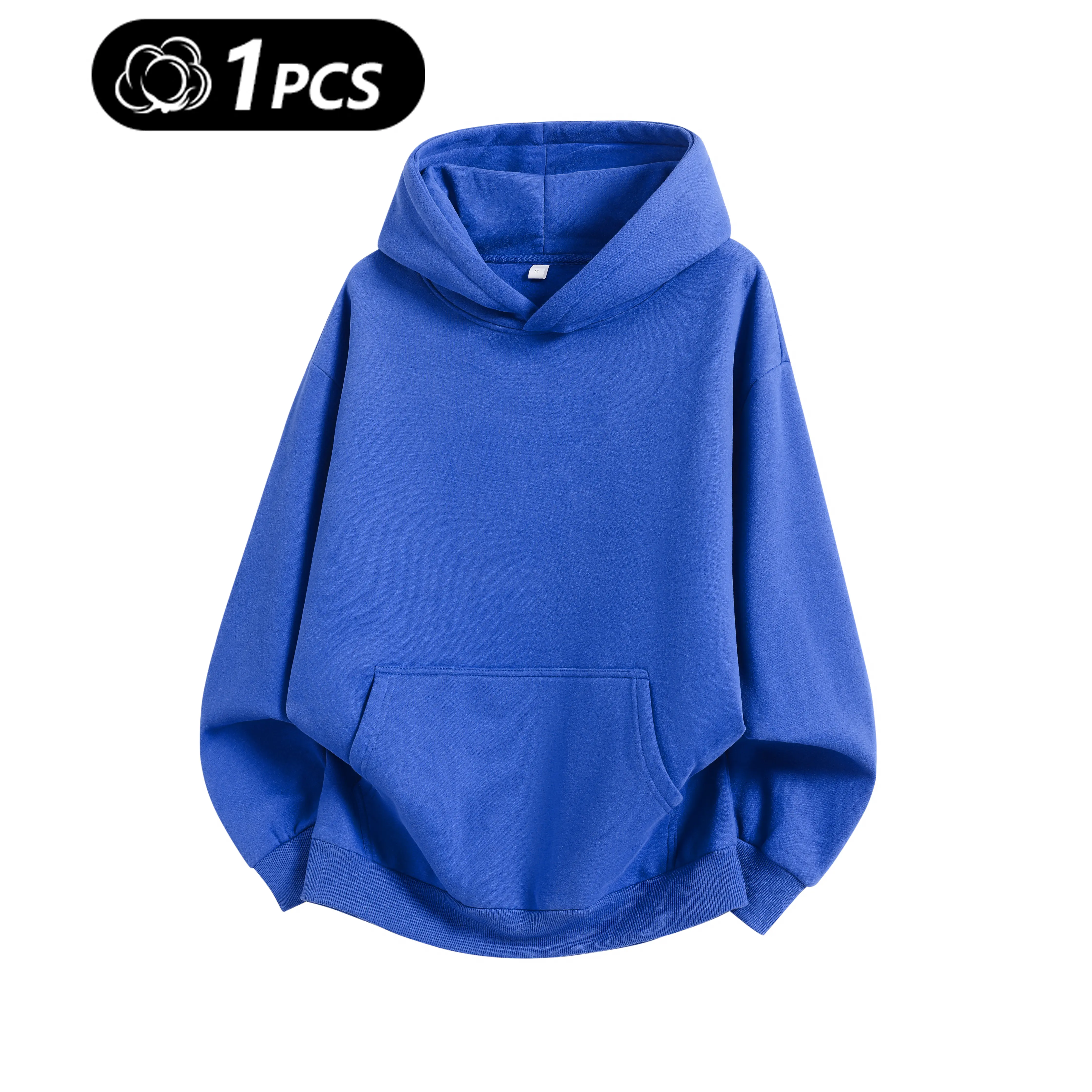 Men's 100% Cotton Vintage Loose Fit Pullover Hoodie