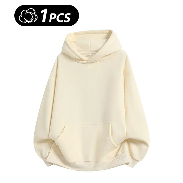 Men's 100% Cotton Vintage Loose Fit Pullover Hoodie
