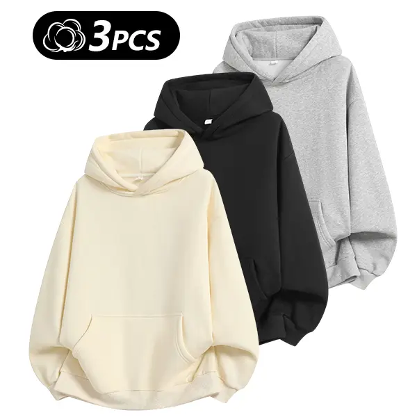 Men's 100% Cotton Vintage Loose Fit Pullover Hoodie