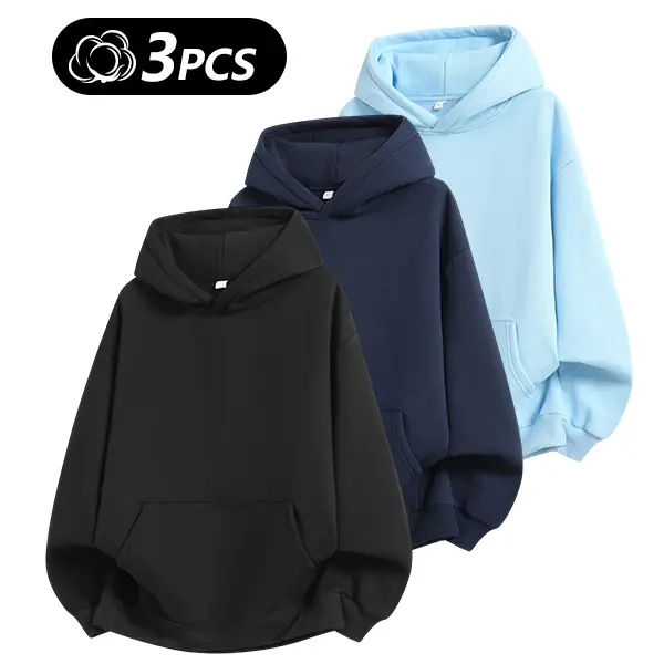 Men's 100% Cotton Vintage Loose Fit Pullover Hoodie