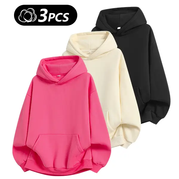 Men's 100% Cotton Vintage Loose Fit Pullover Hoodie