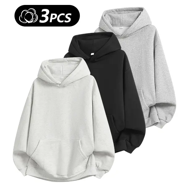 Men's 100% Cotton Vintage Loose Fit Pullover Hoodie