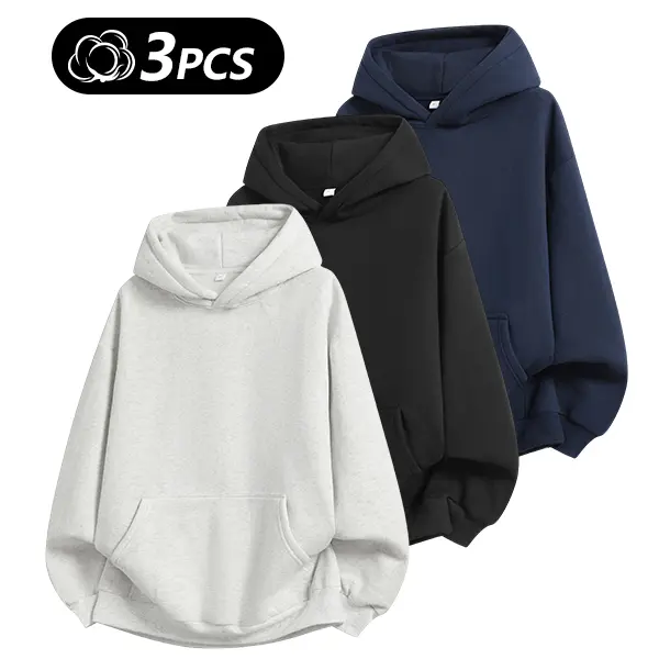 Men's 100% Cotton Vintage Loose Fit Pullover Hoodie