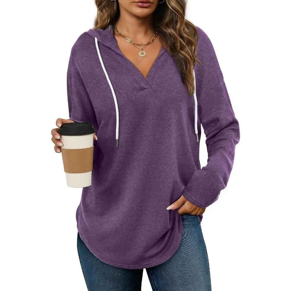Women's Lightweight Oversized Pullover Hoodie, Long Sleeve Loose Fit Sweatshirt
