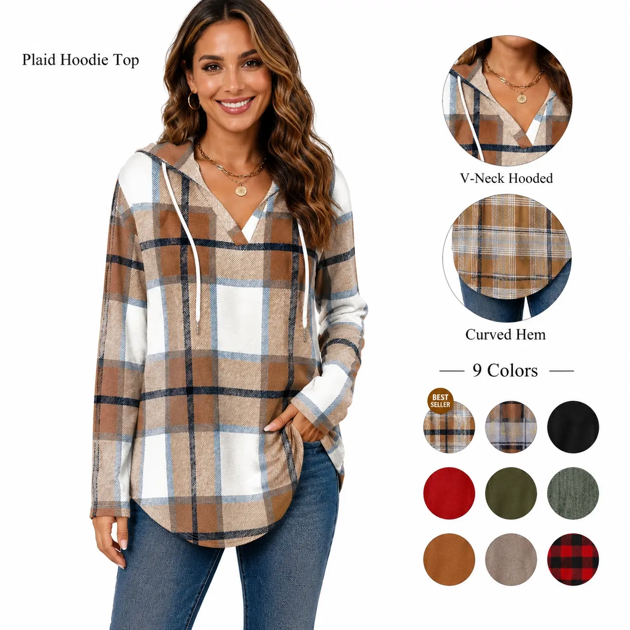 Women's Lightweight Oversized Pullover Hoodie, Long Sleeve Loose Fit Sweatshirt