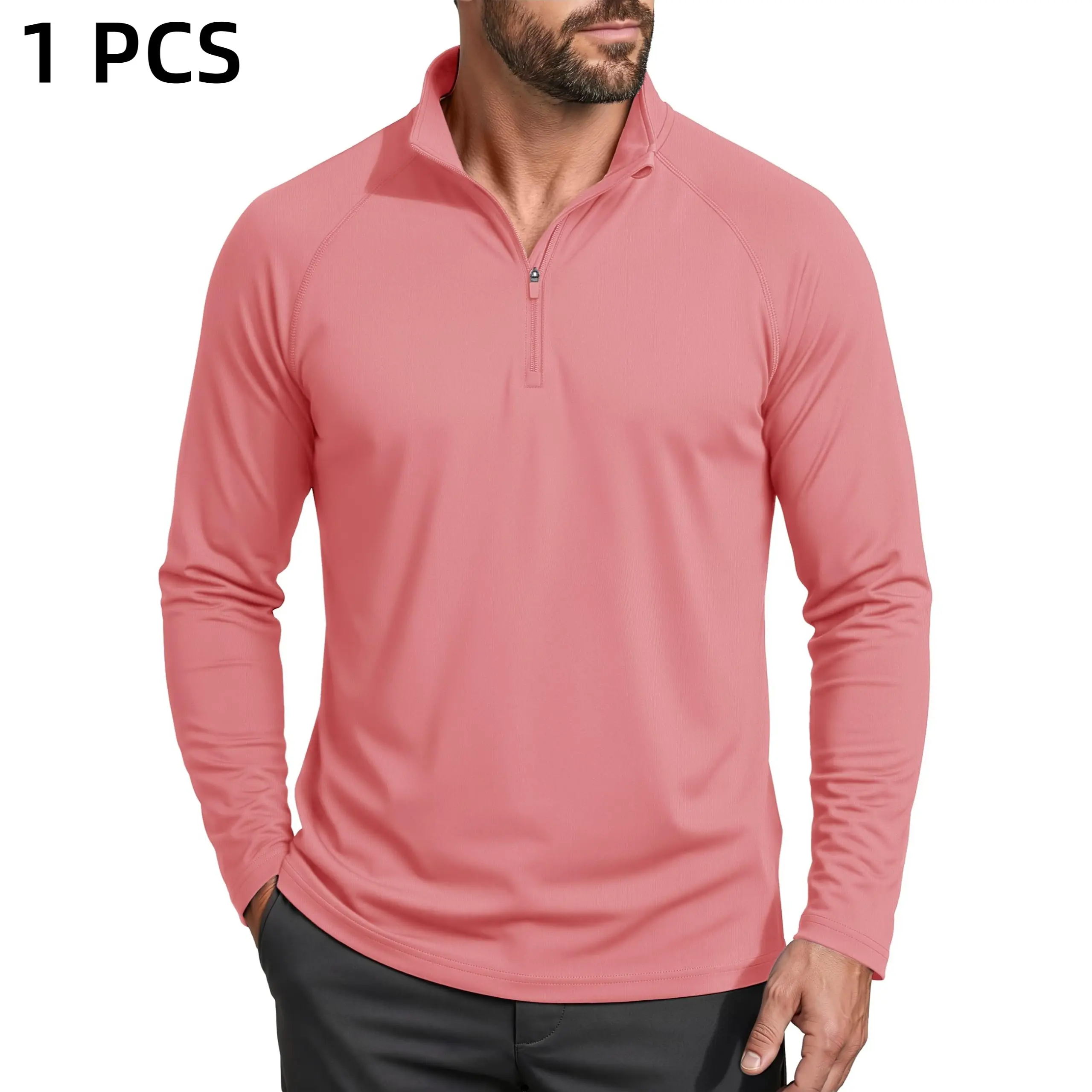 Men's UPF 50+ 1/4 Zip Quick-Dry Long Sleeve Outdoor Shirt