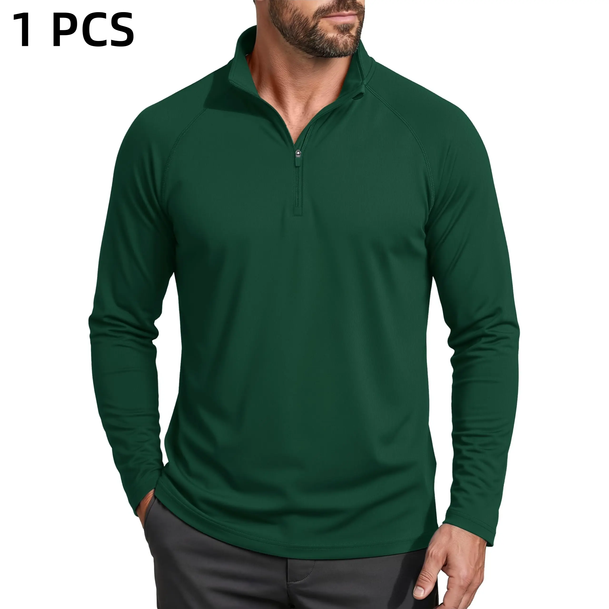 Men's UPF 50+ 1/4 Zip Quick-Dry Long Sleeve Outdoor Shirt