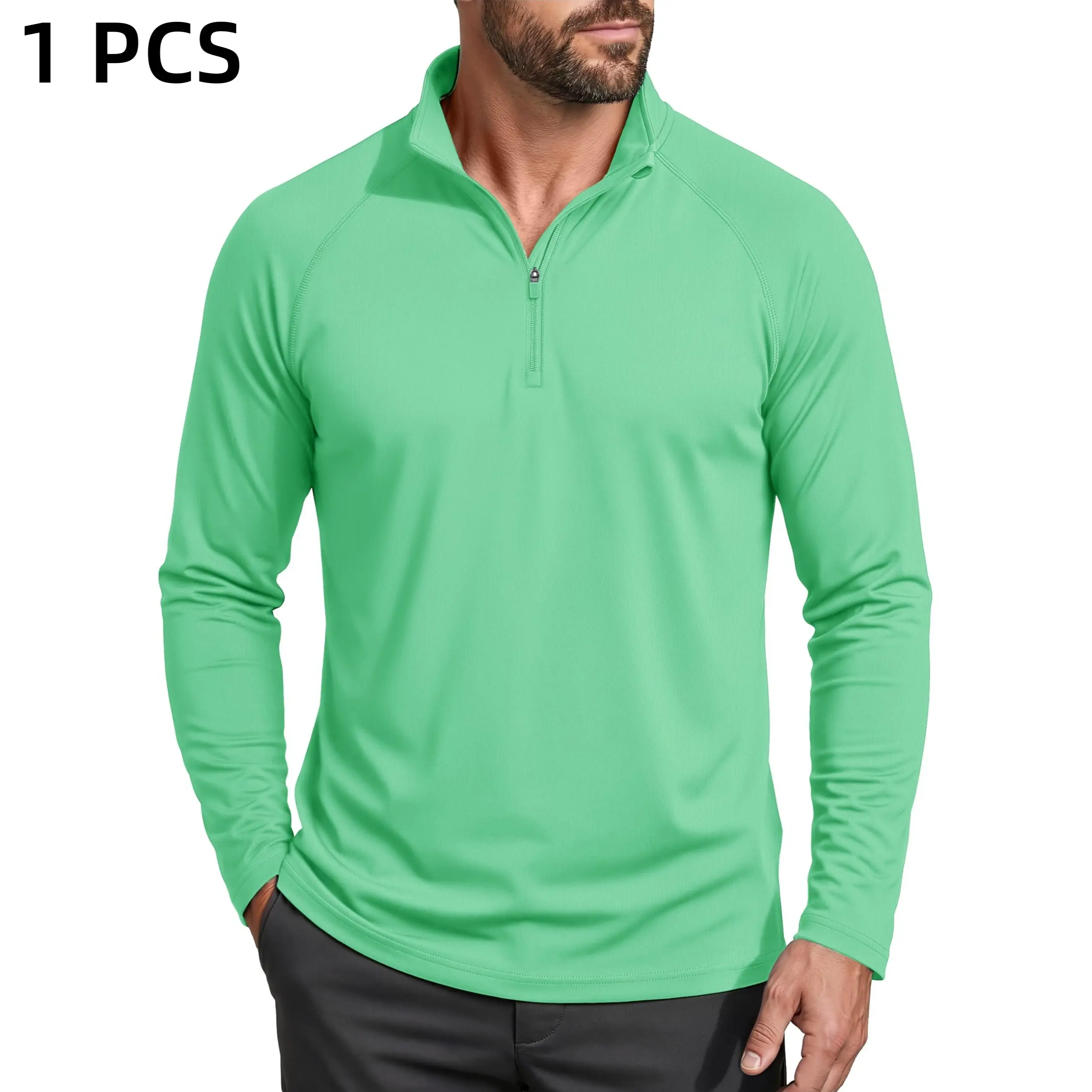 Men's UPF 50+ 1/4 Zip Quick-Dry Long Sleeve Outdoor Shirt