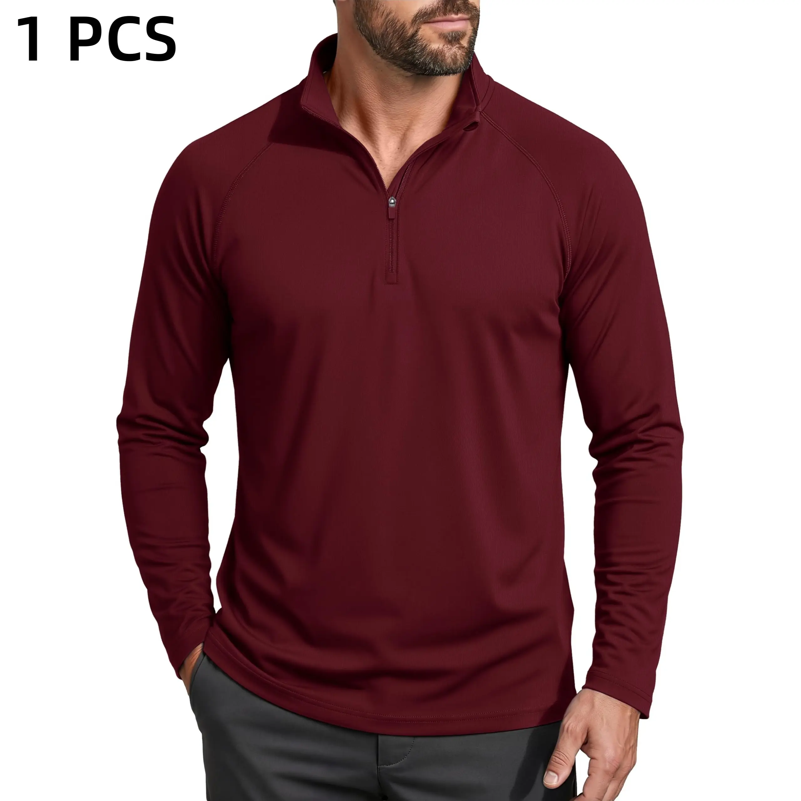 Men's UPF 50+ 1/4 Zip Quick-Dry Long Sleeve Outdoor Shirt
