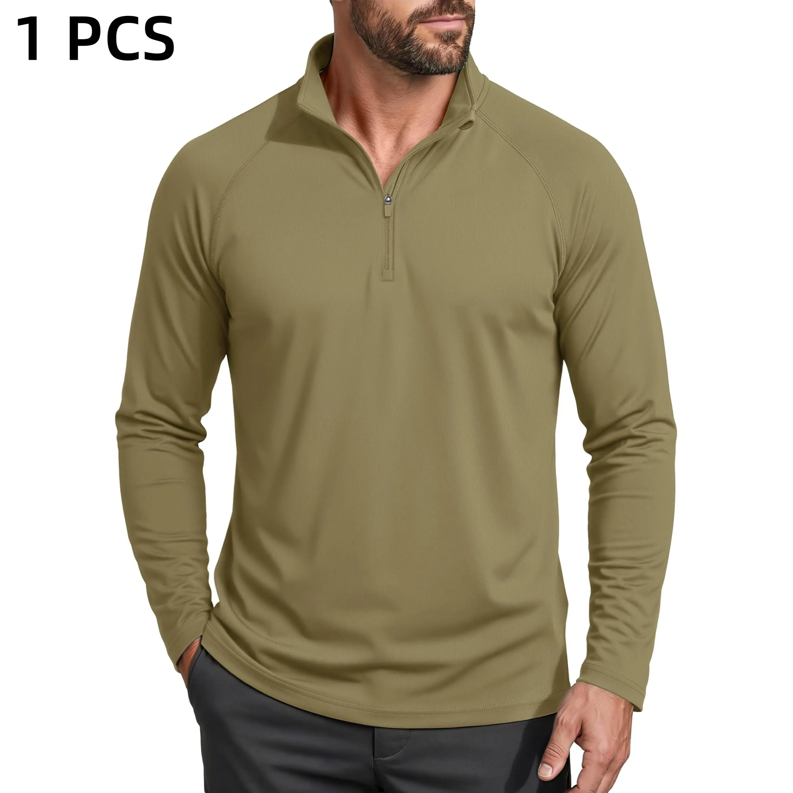 Men's UPF 50+ 1/4 Zip Quick-Dry Long Sleeve Outdoor Shirt